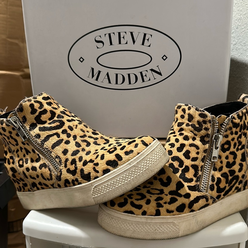 Steve Madden Leopard Print Wedgie